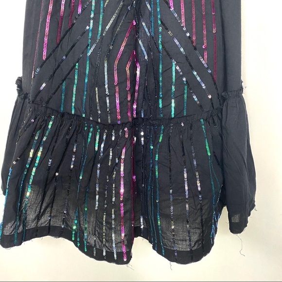 Free People Slip Dress Sequin Sugar Mountain Babydoll - XS Whimsigoth Y2K - Picture 7 of 14